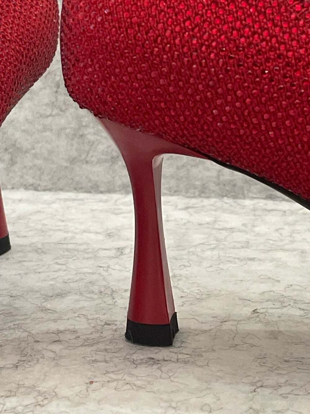 Cosy Island Red Rhinestone Pointed Toe Stiletto Pumps size 8.5 new - Picture 3 of 13